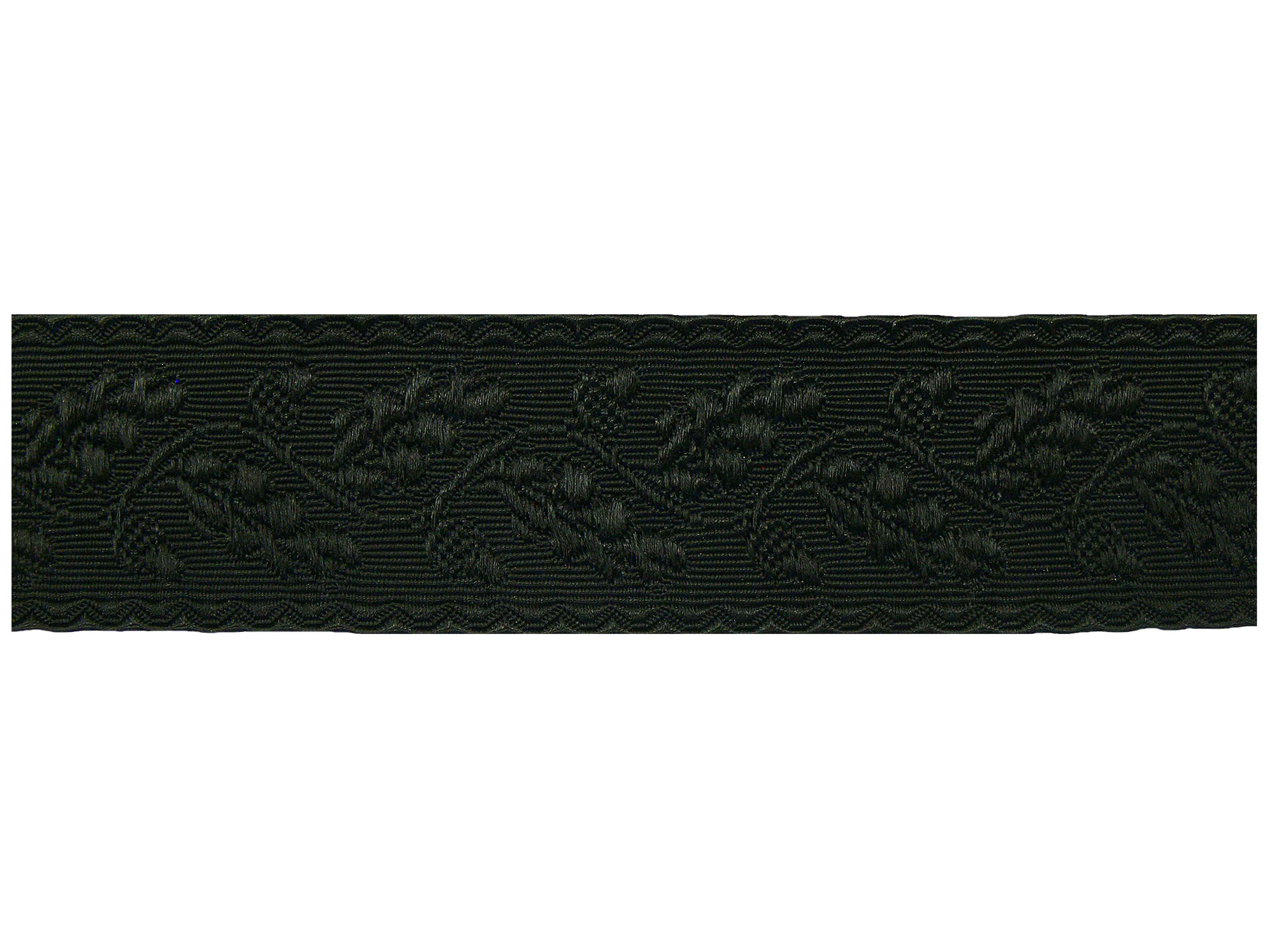 Eicheln und Laub auf Kunstseide schwarz 40 mm Eicheln und Laub auf Kunstseide schwarz 40 mm