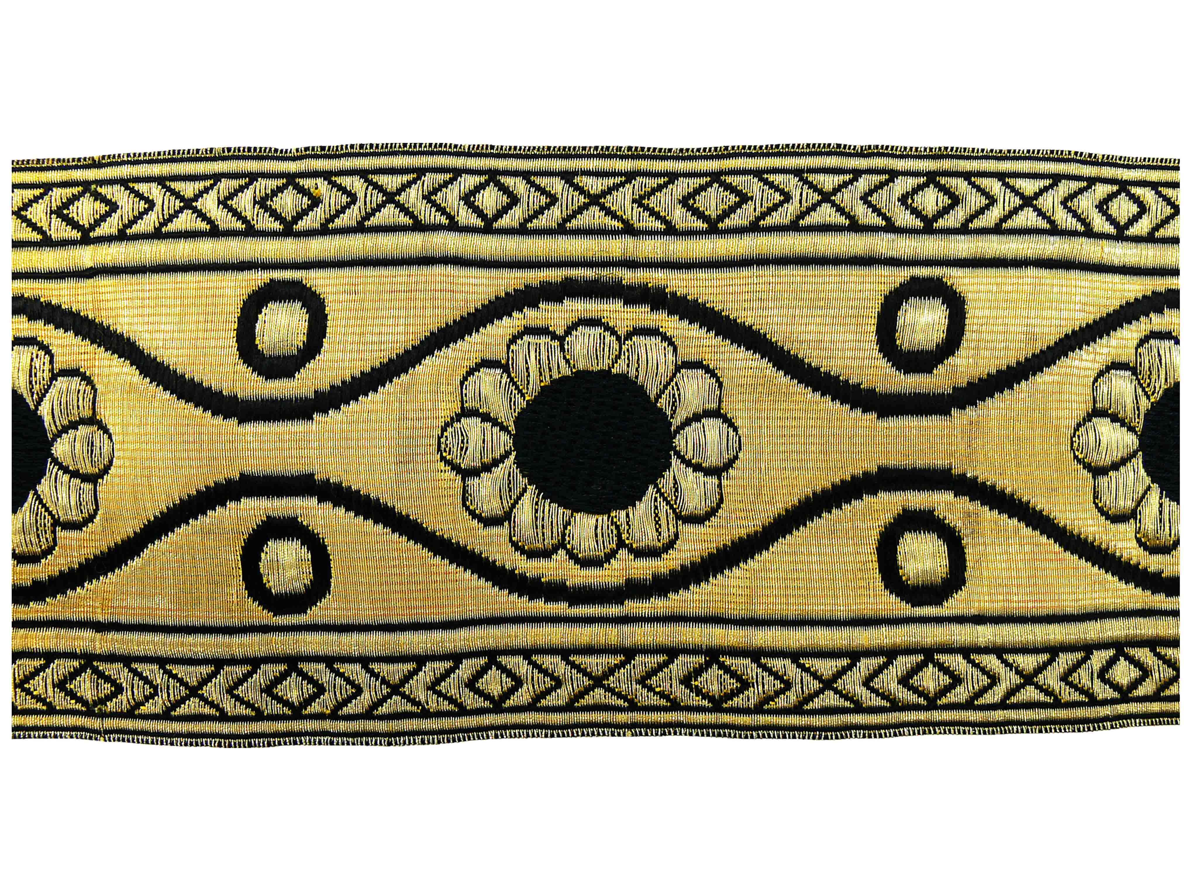 Tresse mit Blumenmuster gold und schwarz 80 mm Tresse mit Blumenmuster gold und schwarz 80 mm