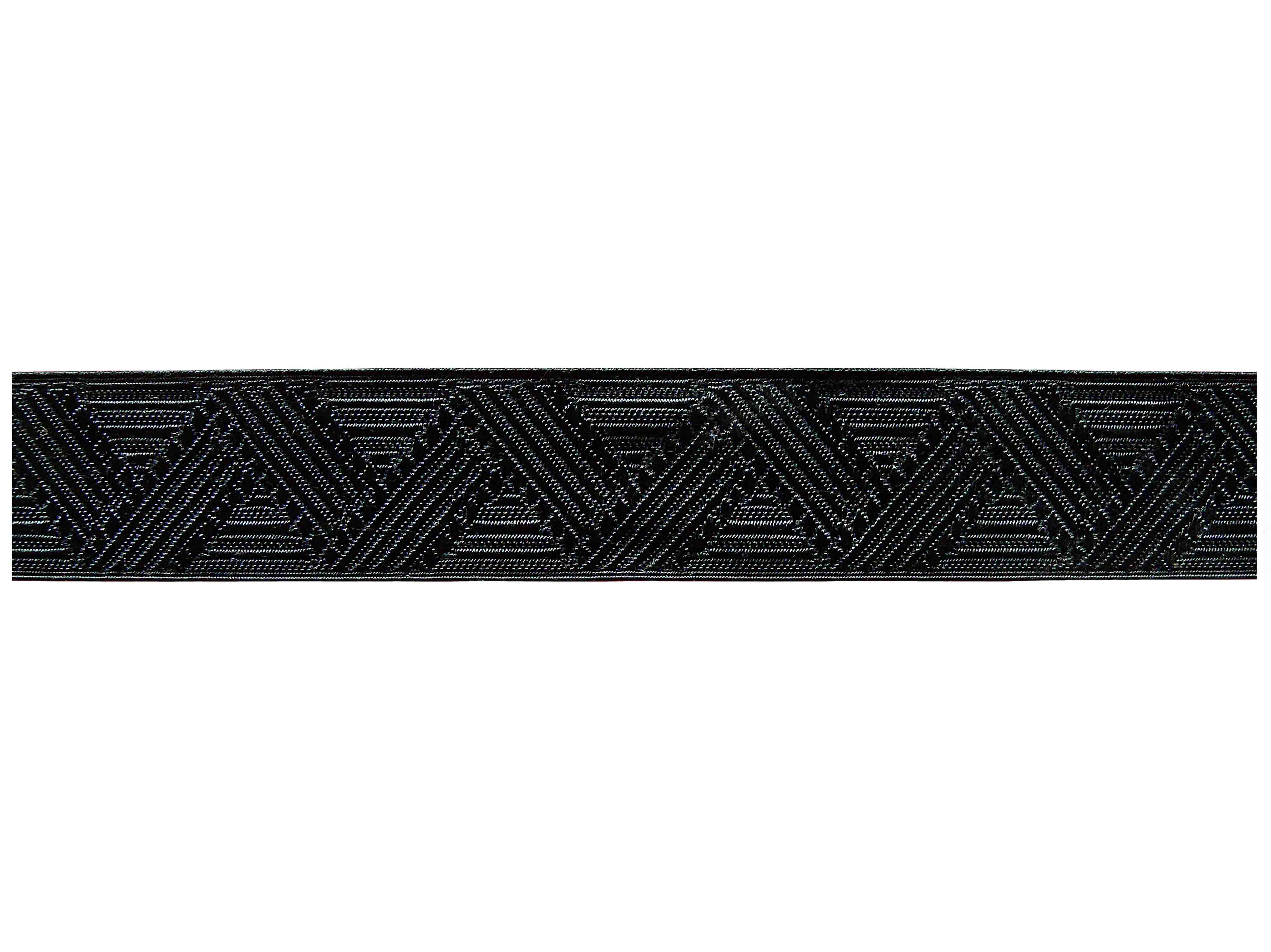 Zackenmuster Kunstseide schwarz 30 mm Zackenmuster Kunstseide schwarz 30 mm