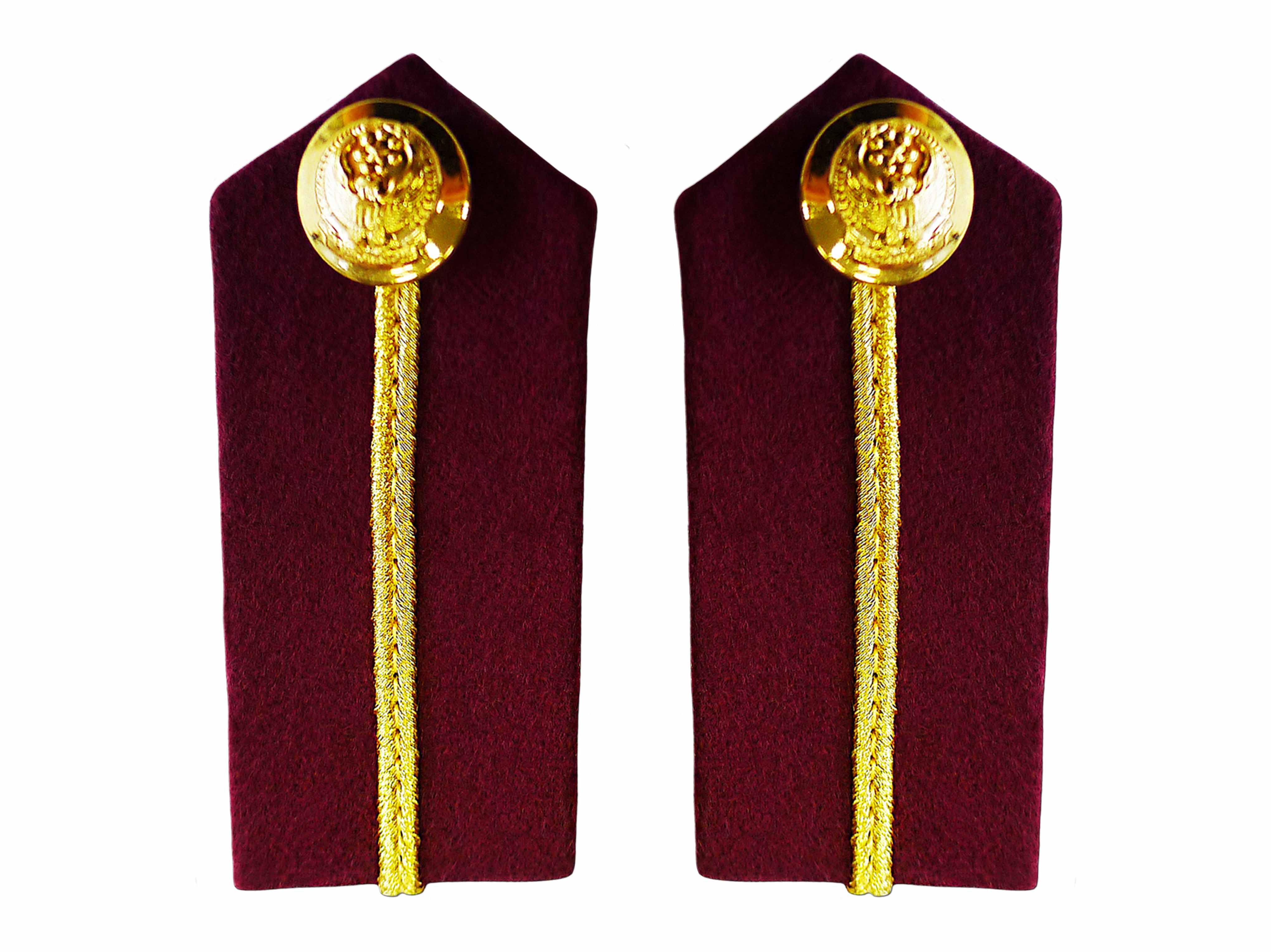 Filz bordeaux Streifen und Knopf goldfarbig