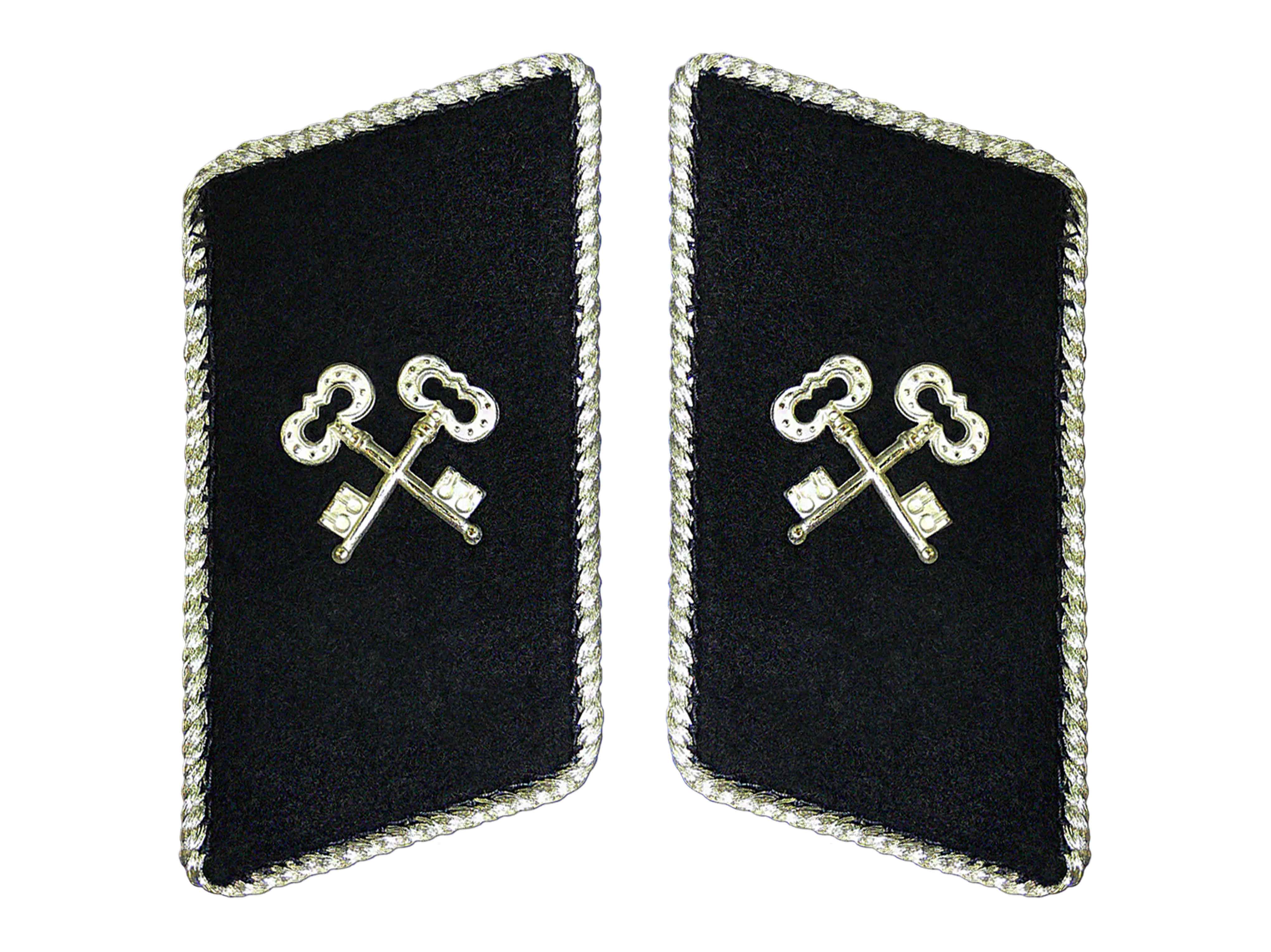 Filz schwarz Metallauflage und Umrandung silber