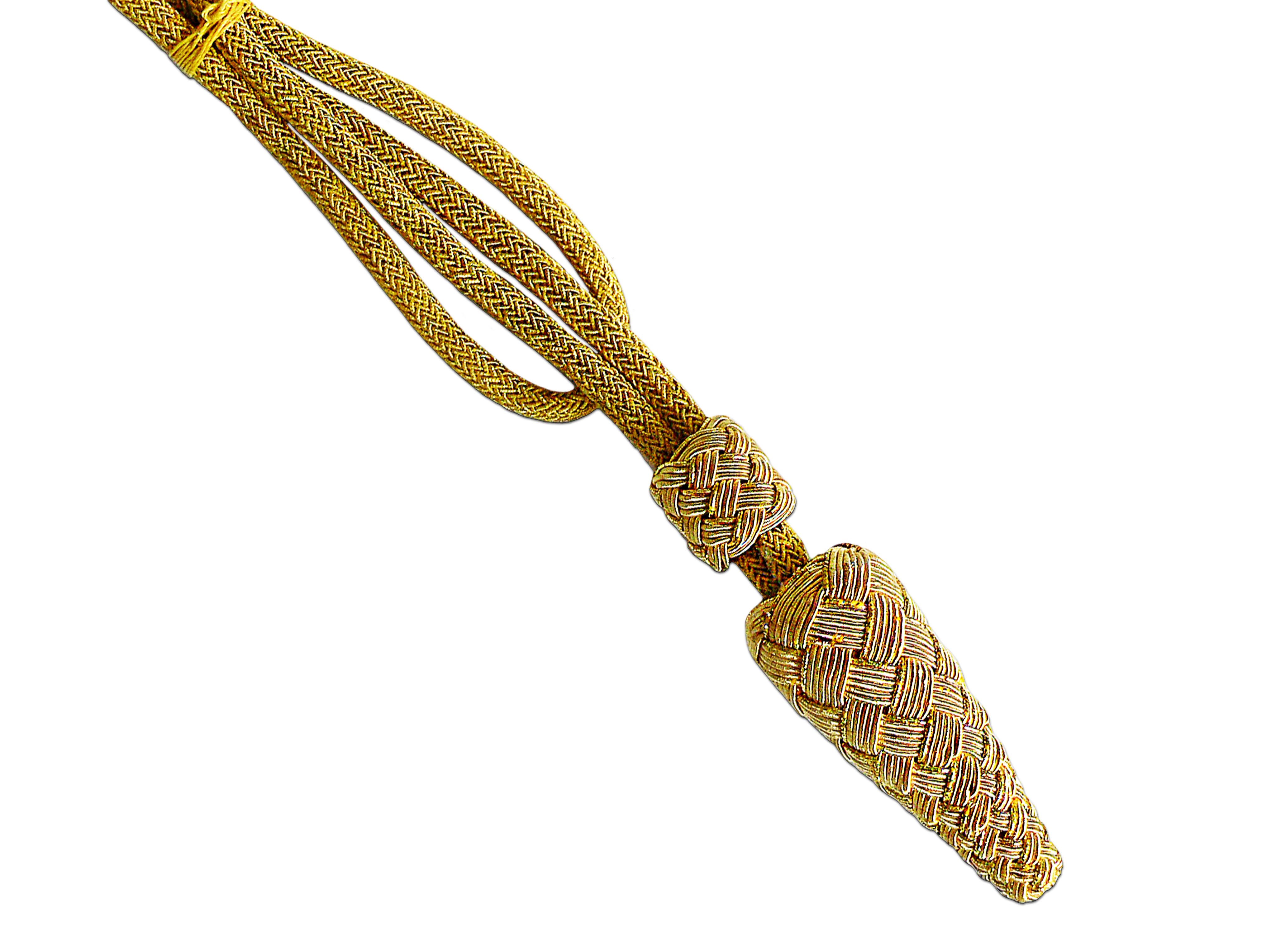 Portepee mit Kordel goldfarbig Portepee mit Kordel goldfarbig