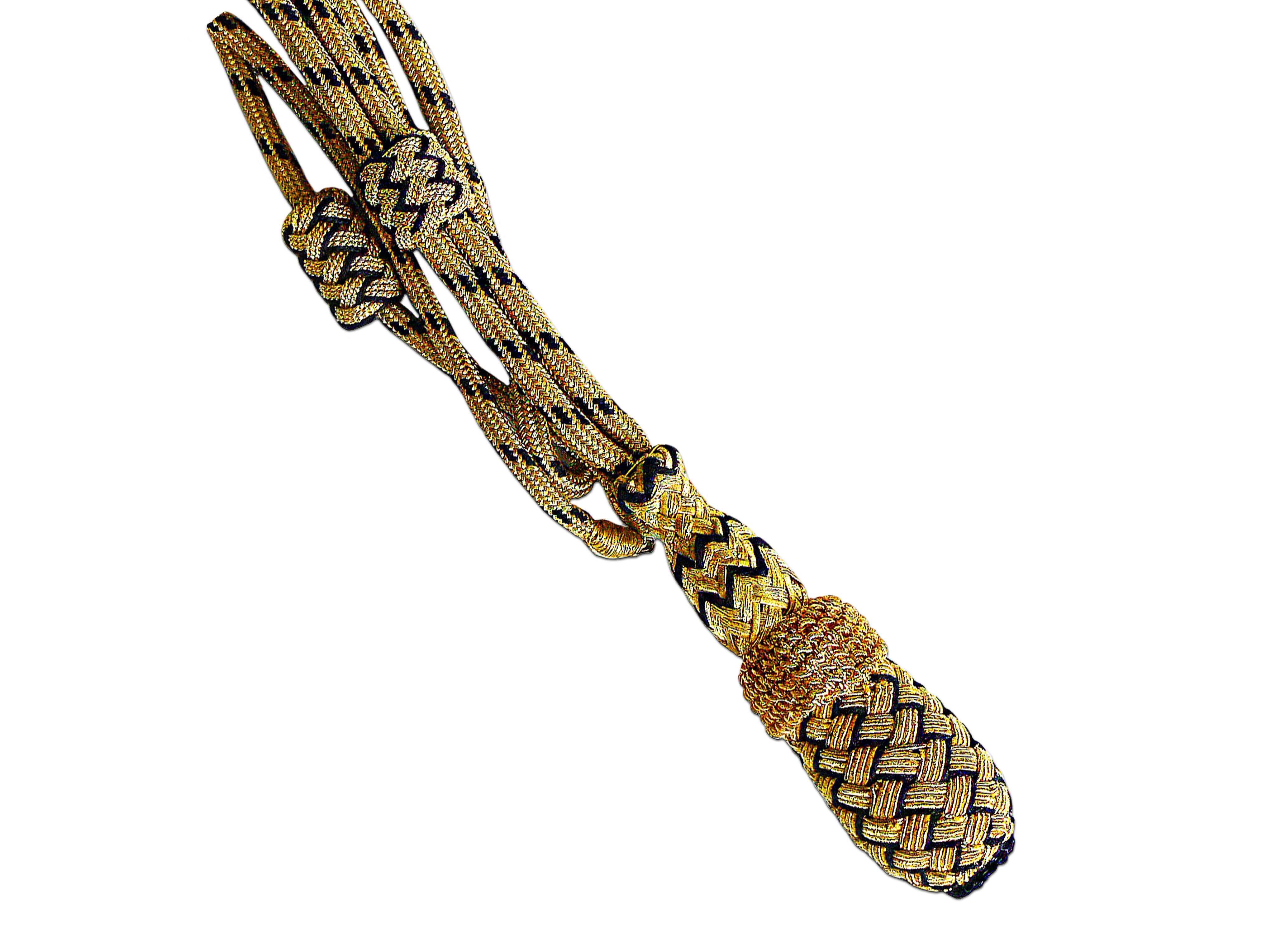 Portepee mit Kordel gold- und schwarzfarbig Portepee mit Kordel gold- und schwarzfarbig