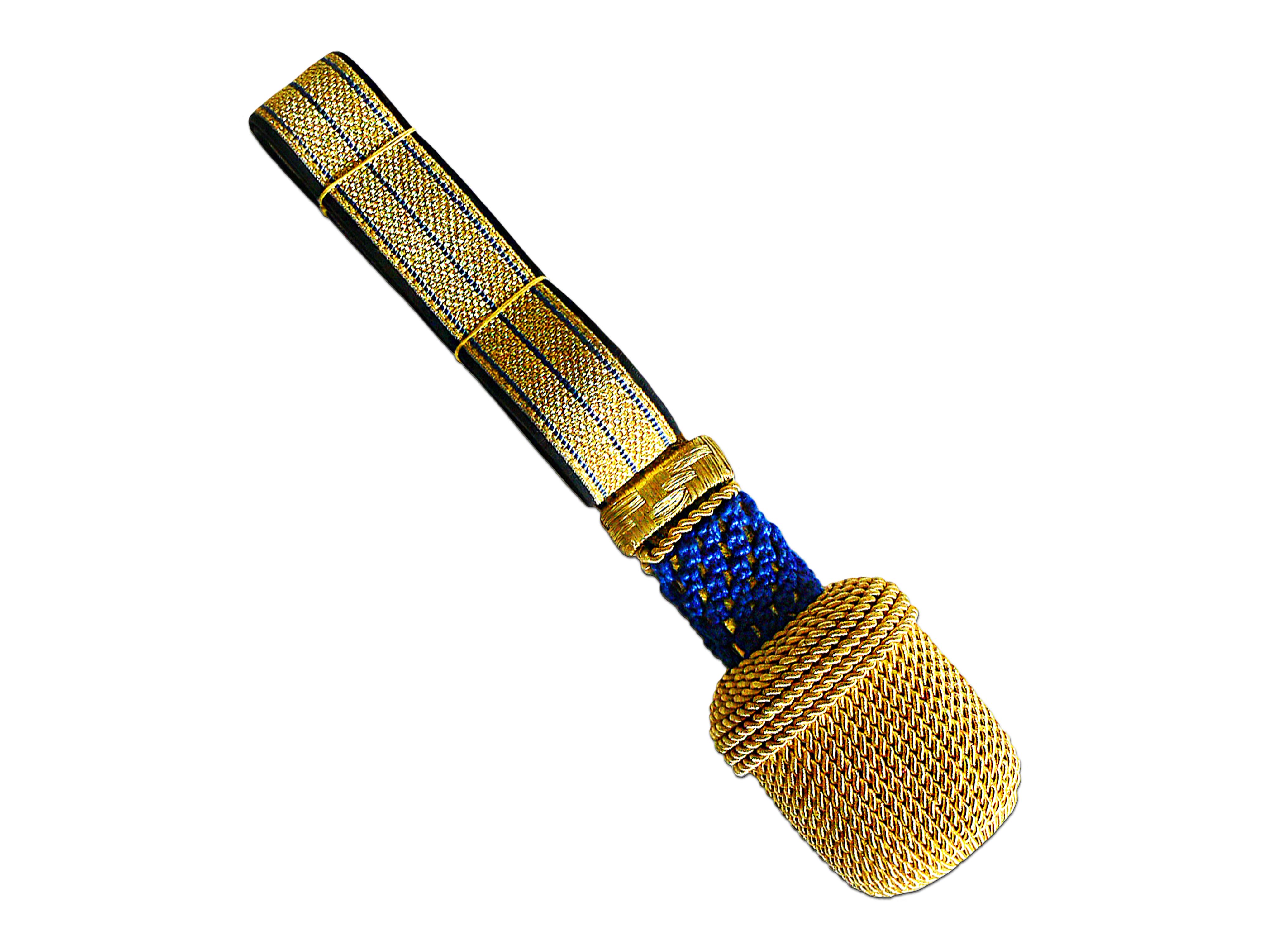 Portepee mit Tresse gold- und blaufarbig Portepee mit Tresse gold- und blaufarbig