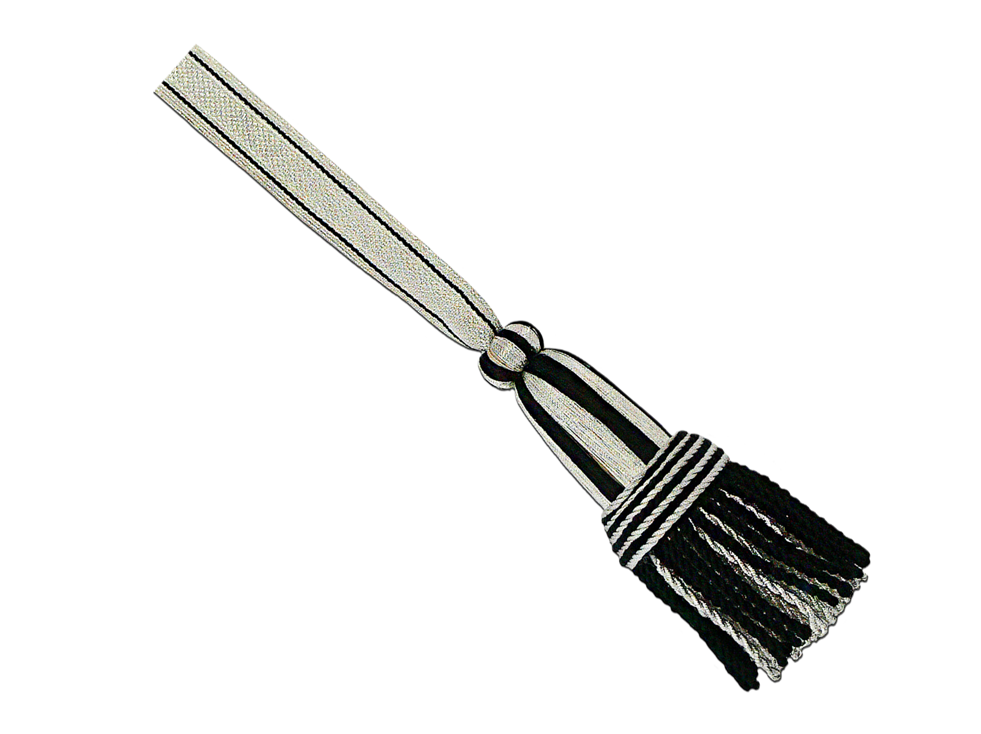 Portepee offen silber- und schwarzfarbig Portepee offen silber- und schwarzfarbig