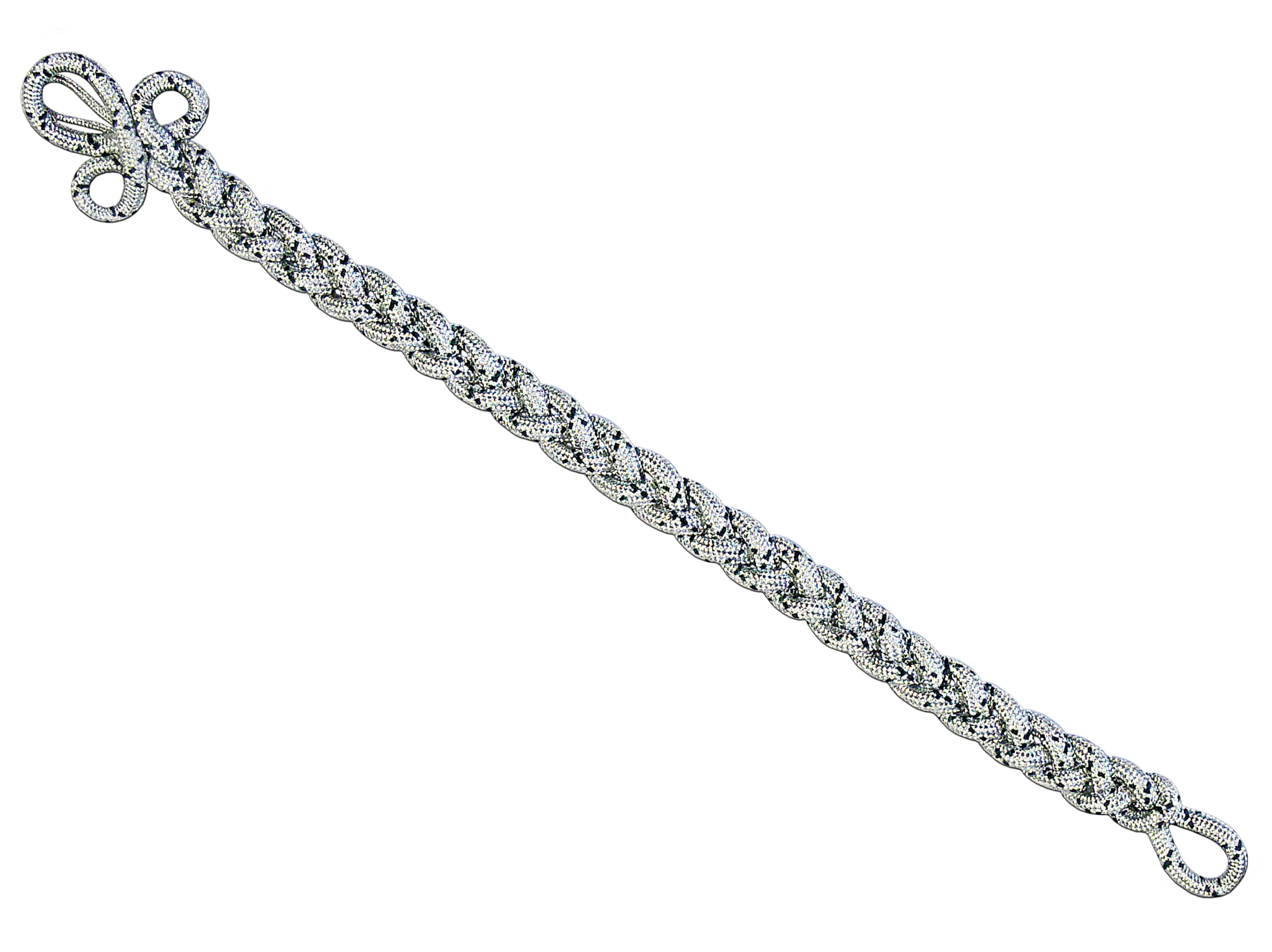 Schützenschnur mit Kleeblattverschluss 1-58-003-600-4623 silber und schützengrün National