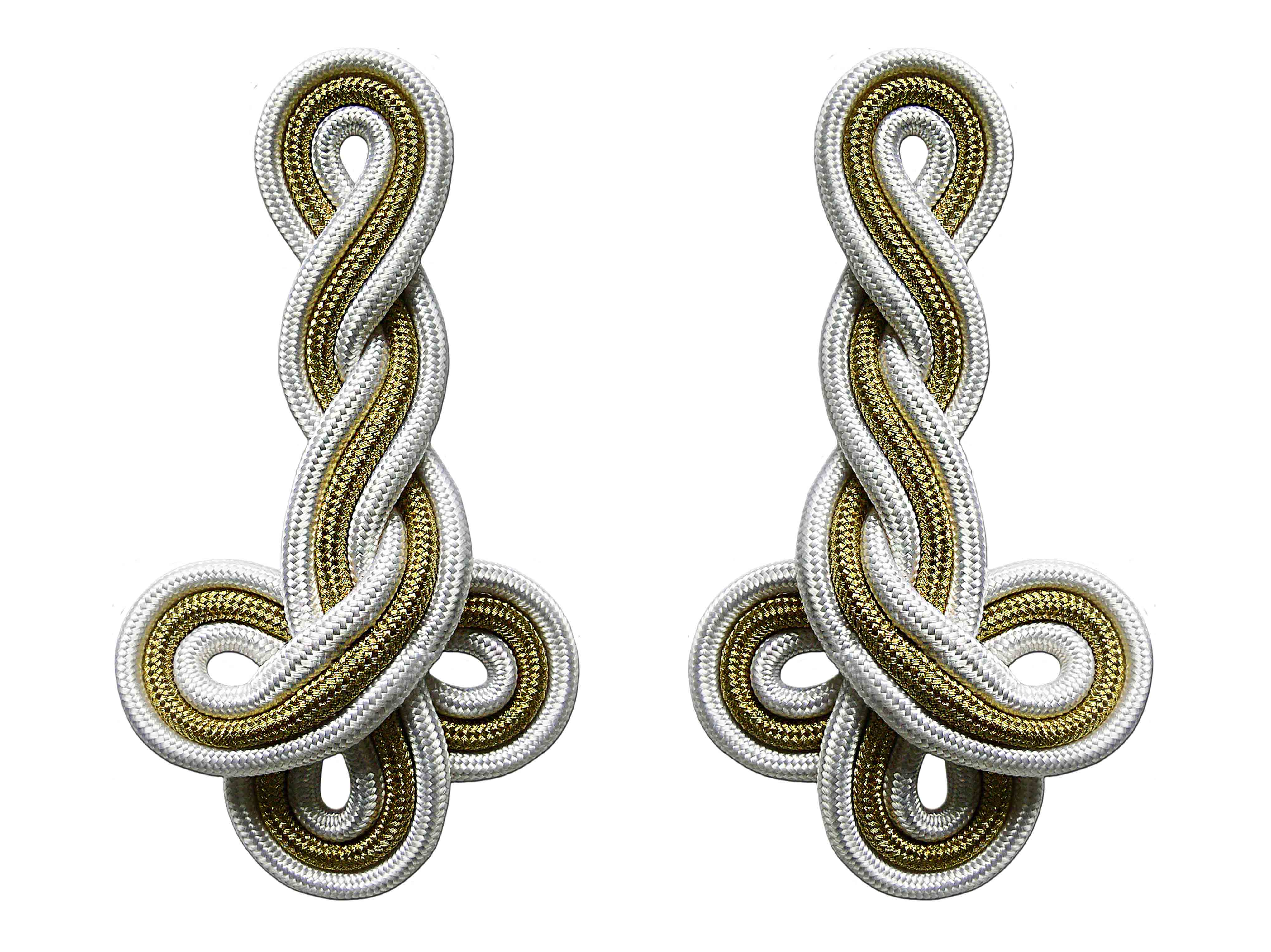 Kleeblattgeflecht weiß- und goldfarbig