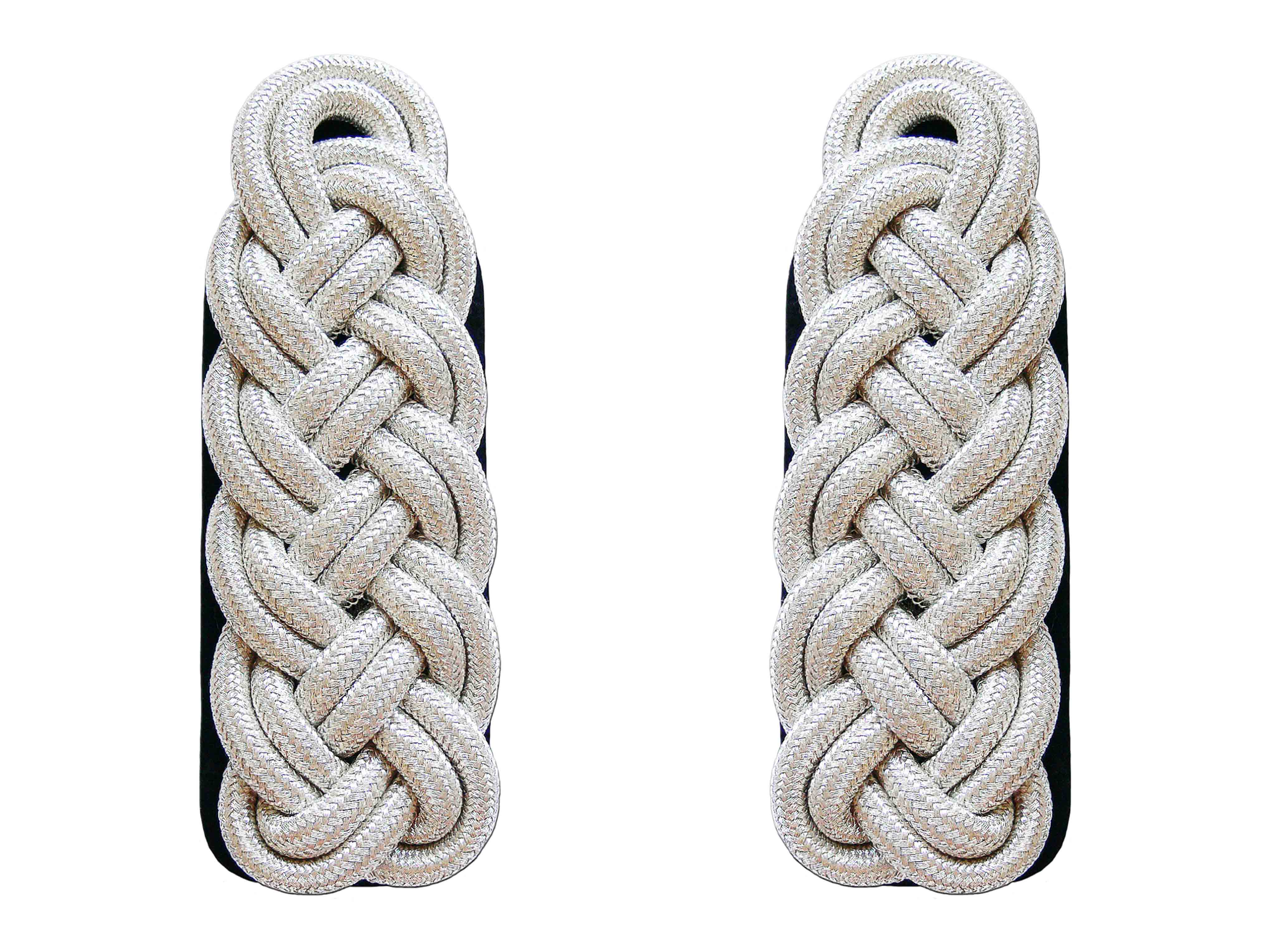 Majorsgeflechte, silber auf schwarz Filz 1-42-020-830-4400-0115