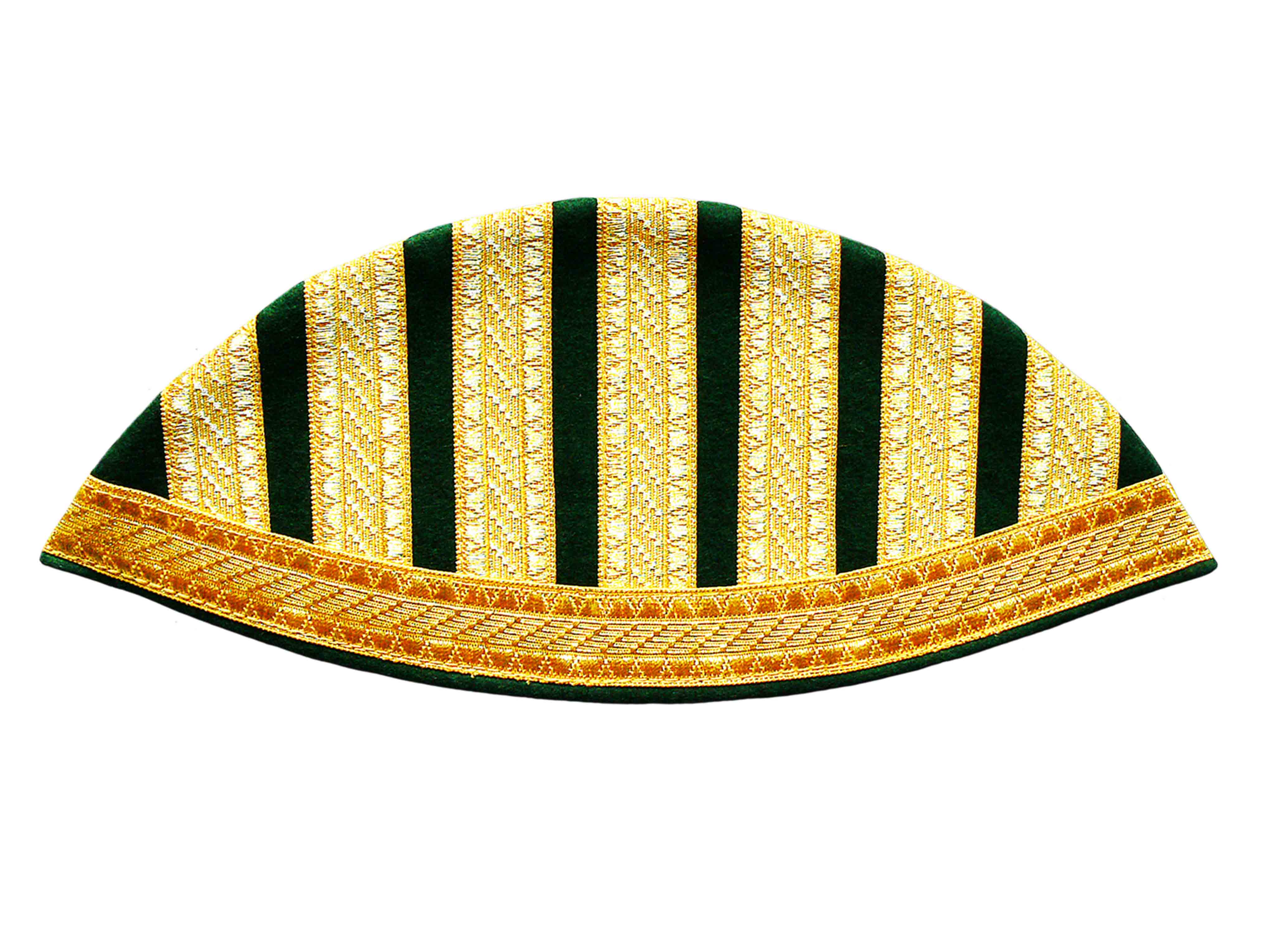 1-47-120-832-4510-0128 Treccia dorata su feltro verde mimetico