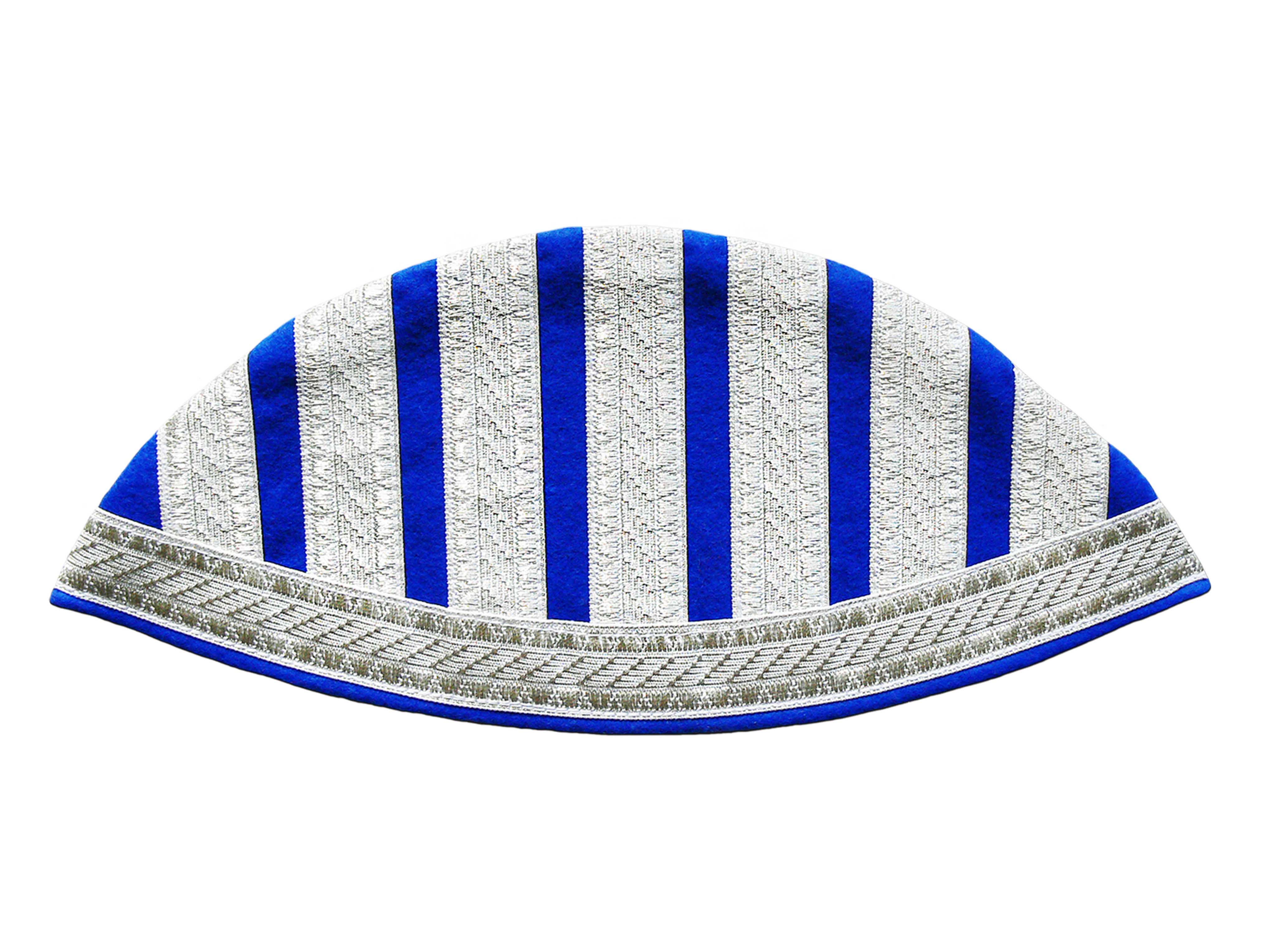 1-47-120-833-4400-0104 Trecce color argento su feltro blu medio