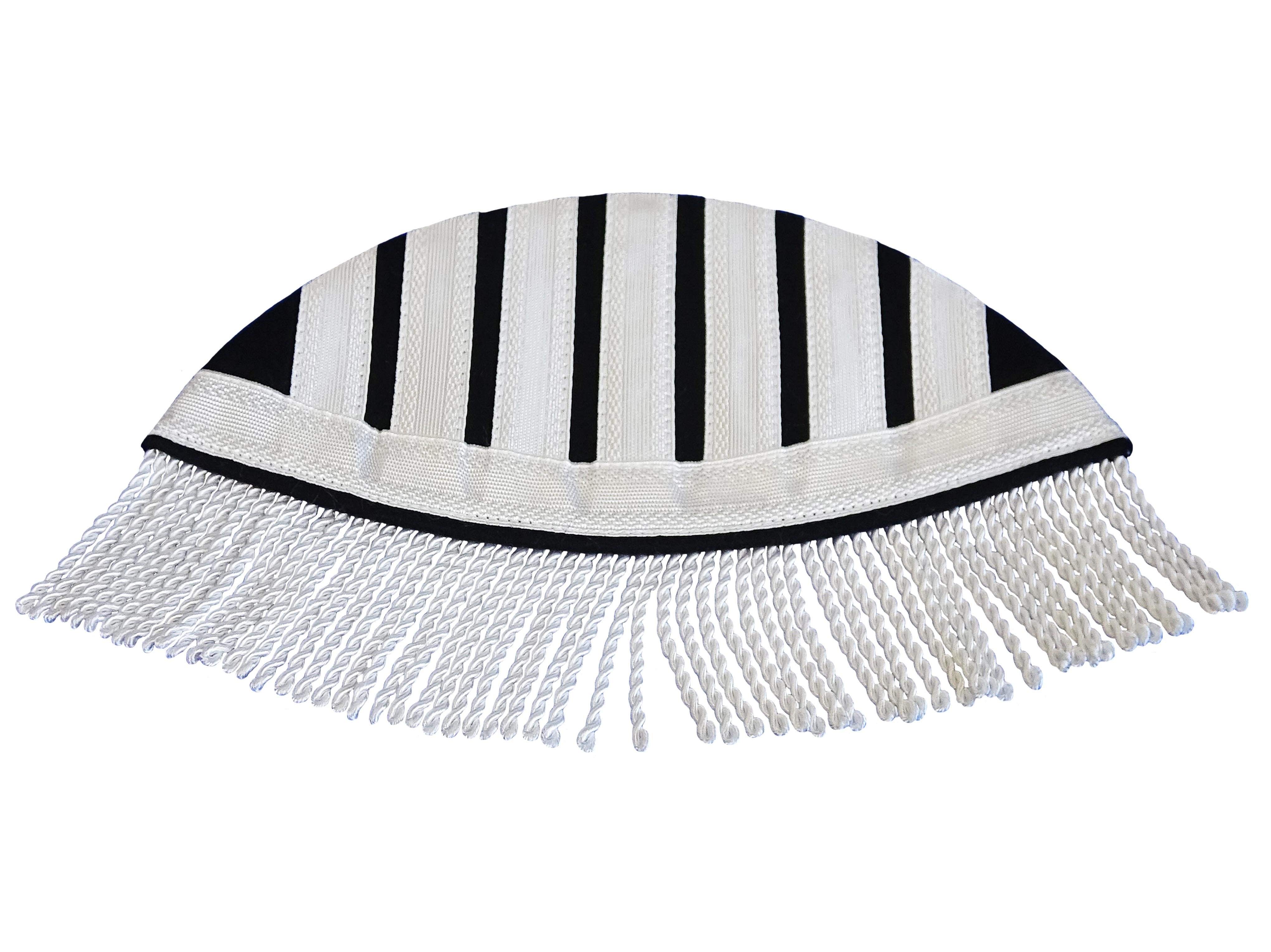 Treccia e frange corda puro su feltro nero