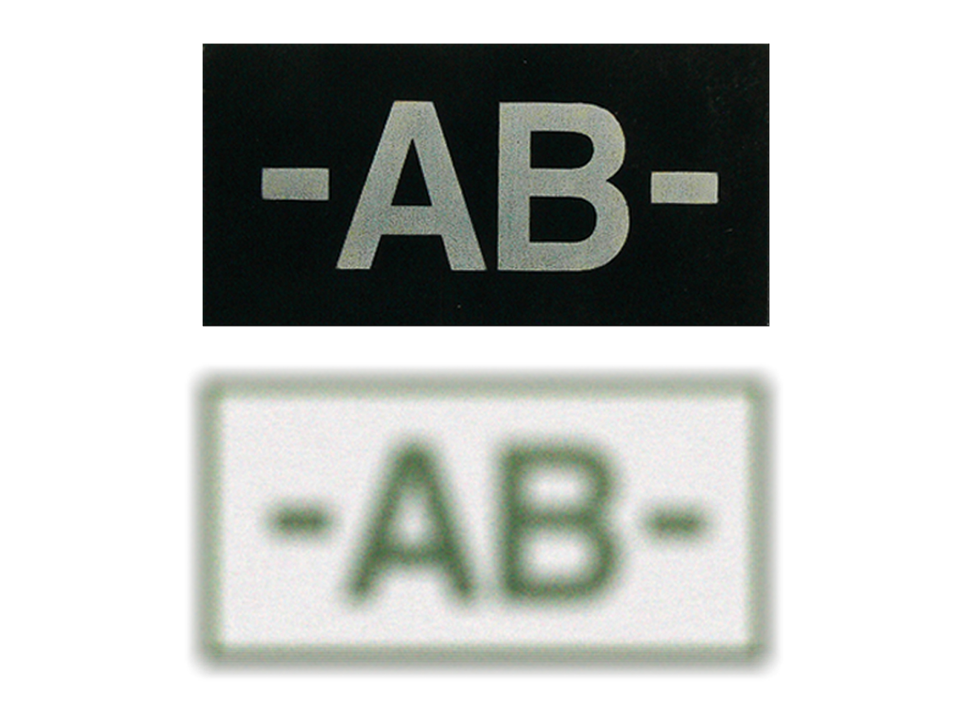 Badge gruppo sanguigno -AB- Vista diurna e notturna Badge gruppo sanguigno -AB- Vista diurna e notturna