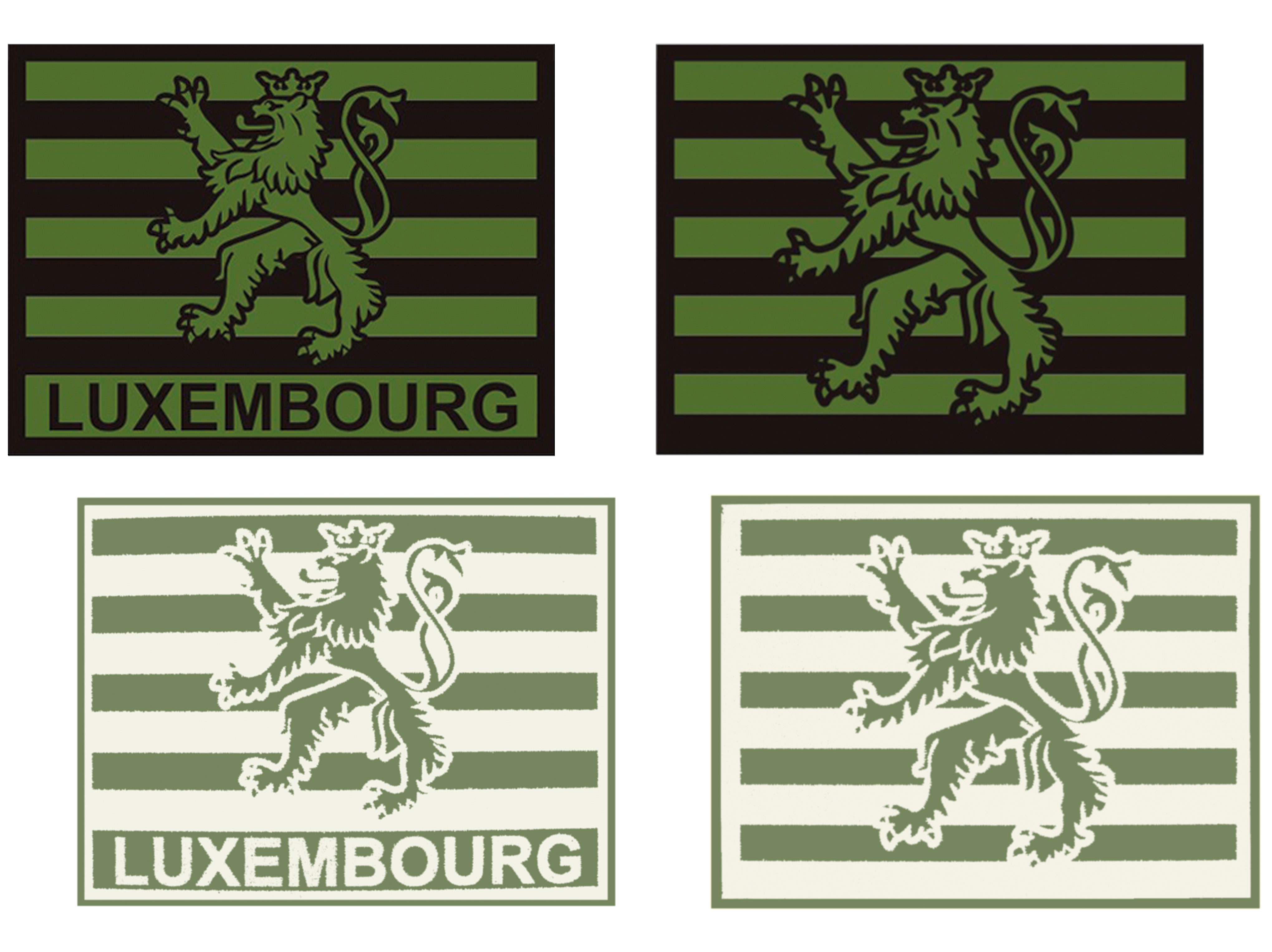 Insegne Lussemburgo vista diurna e notturna Insegne Lussemburgo vista diurna e notturna