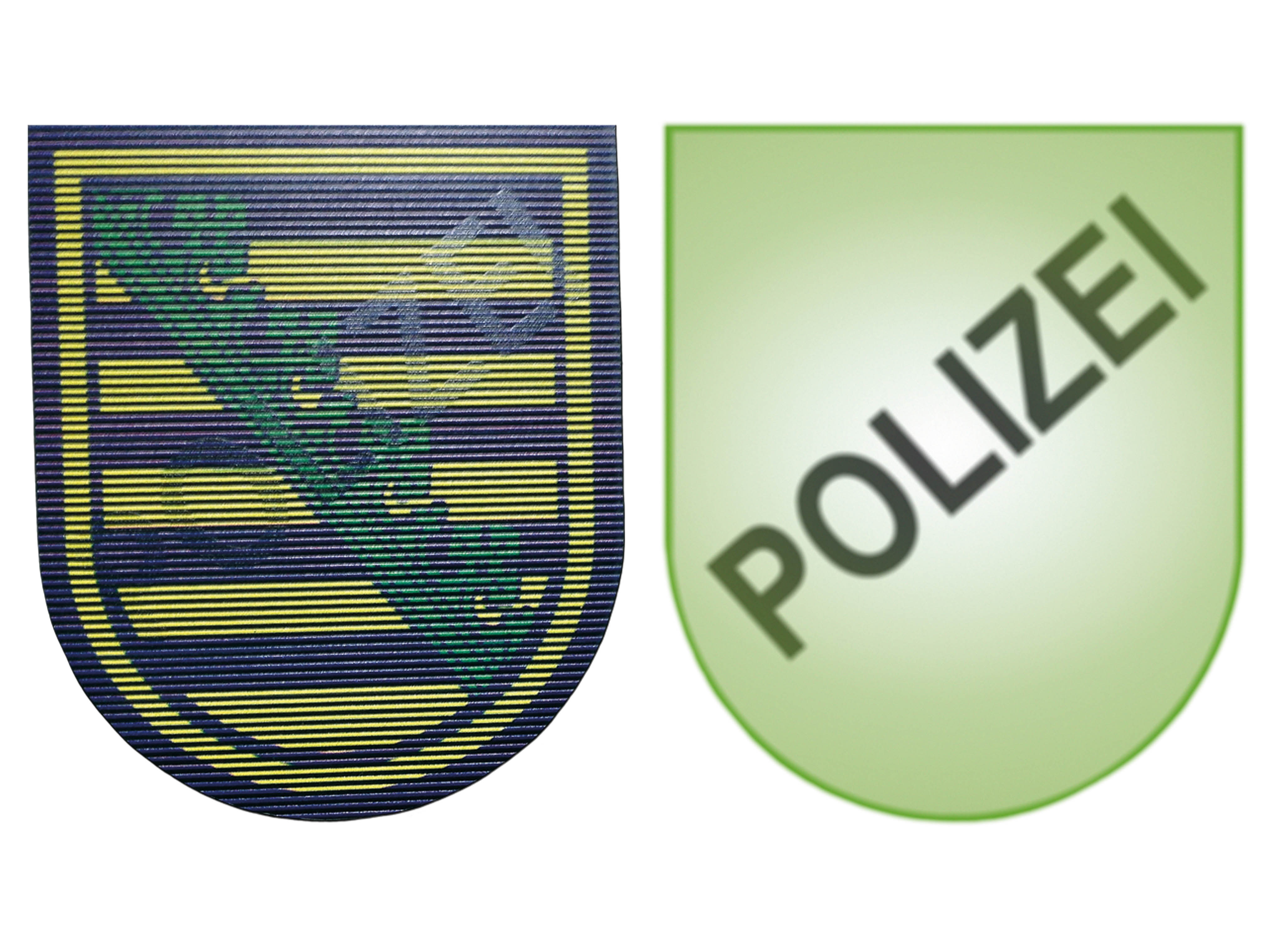 Polizia della Sassonia, vista diurna e notturna Polizia della Sassonia, vista diurna e notturna