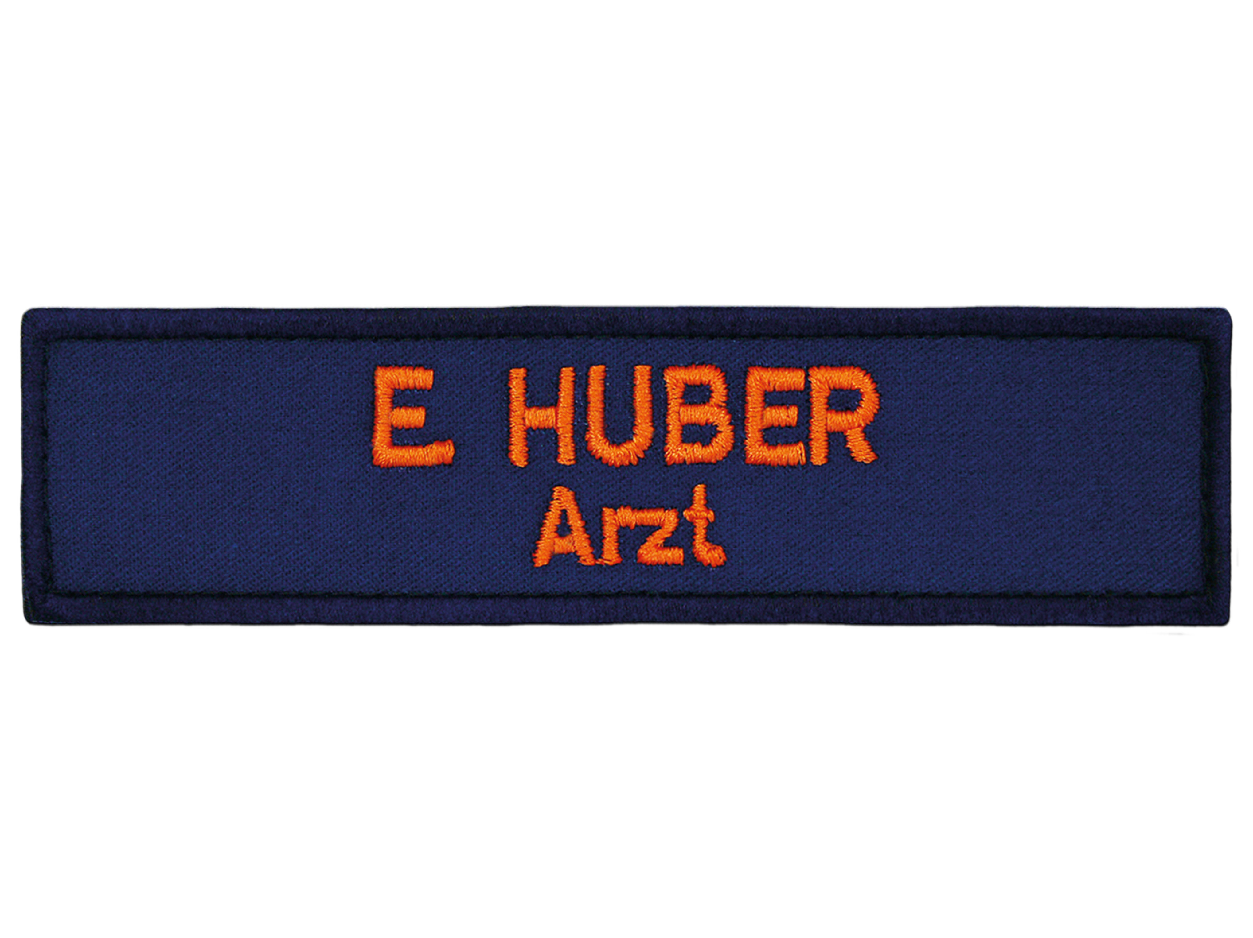 Deux lignes de lettres orange sur fond bleu